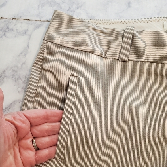 Banana Republic Shorts Martin Fit‎ Womens 10 Tan Stripes Neutral Preppy - Picture 4 of 11